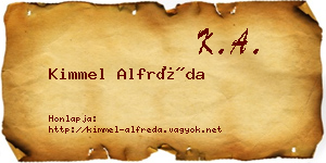 Kimmel Alfréda névjegykártya
